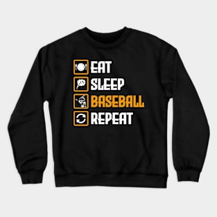 Baseball Fans Lover Eat Sleep Baseball Repeat Crewneck Sweatshirt